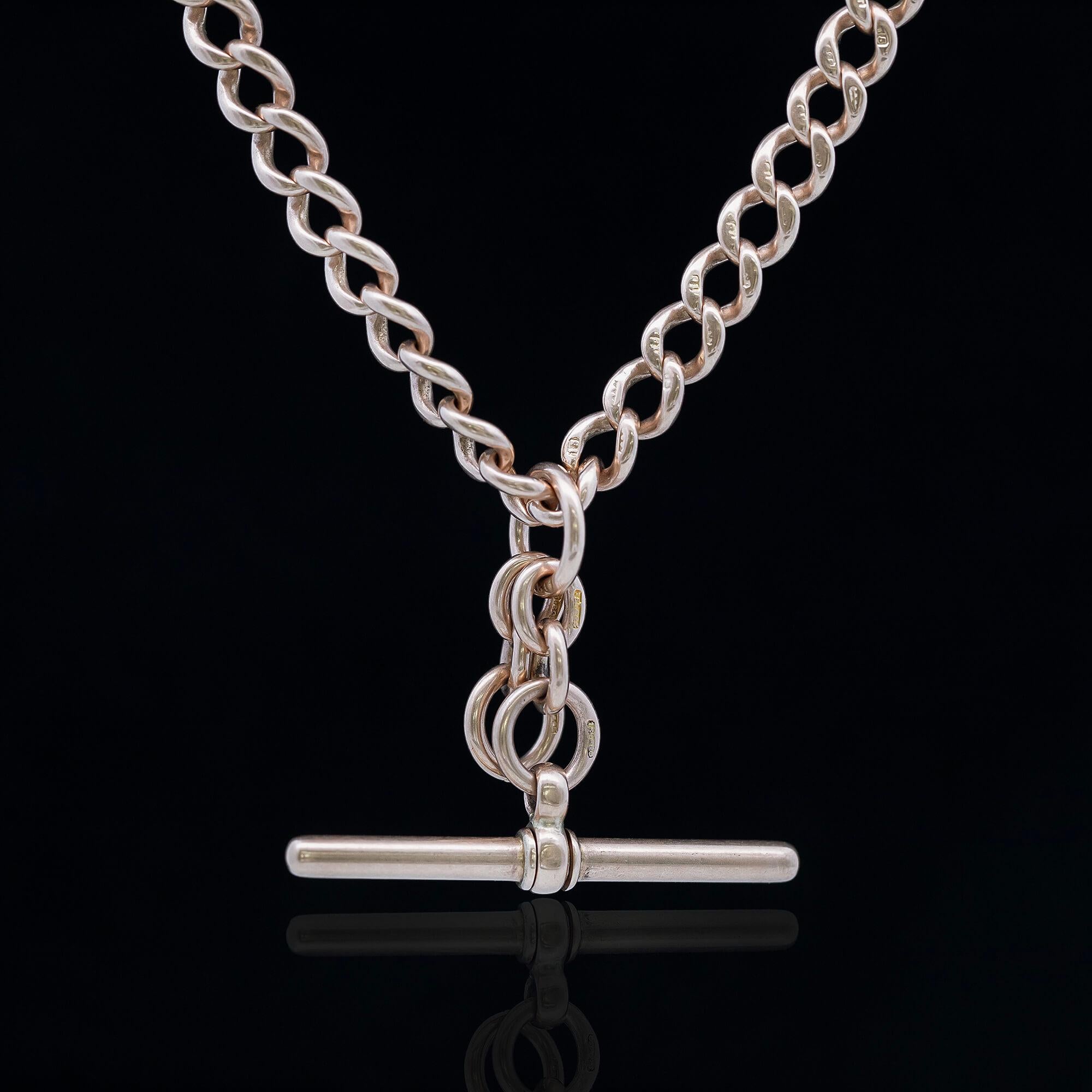 Edwardian Albert Fob Chain Hallmarked Birmingham 1900 In Good Condition In ADELAIDE, SA