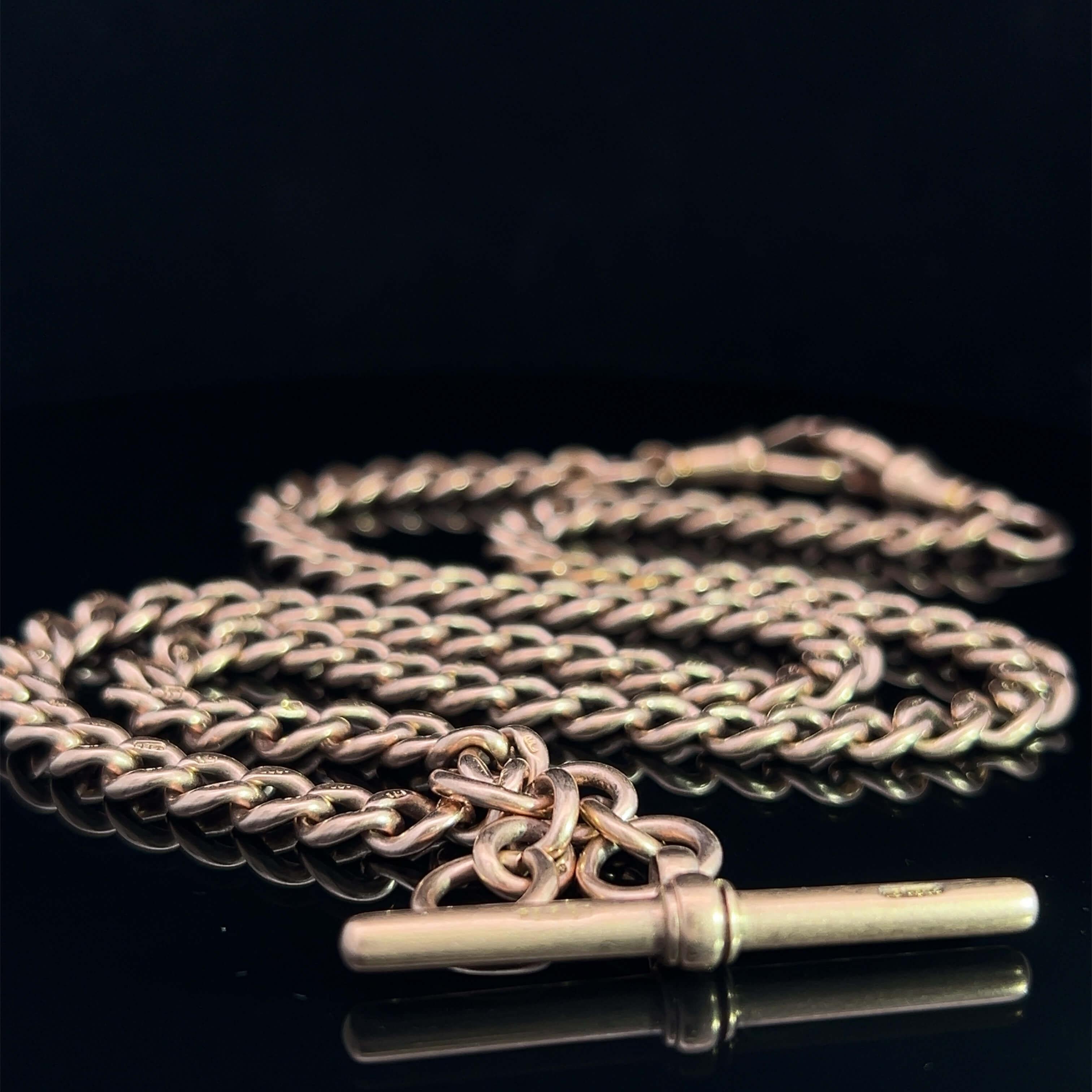 Edwardian Albert Fob Chain Hallmarked Birmingham 1900 2