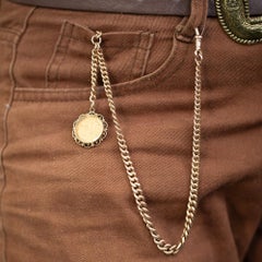 Edwardian Albert Fob Chain with A half Sovereign Circa 1912