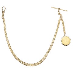 Edwardian Albert Fob Chain with A half Sovereign Circa 1912