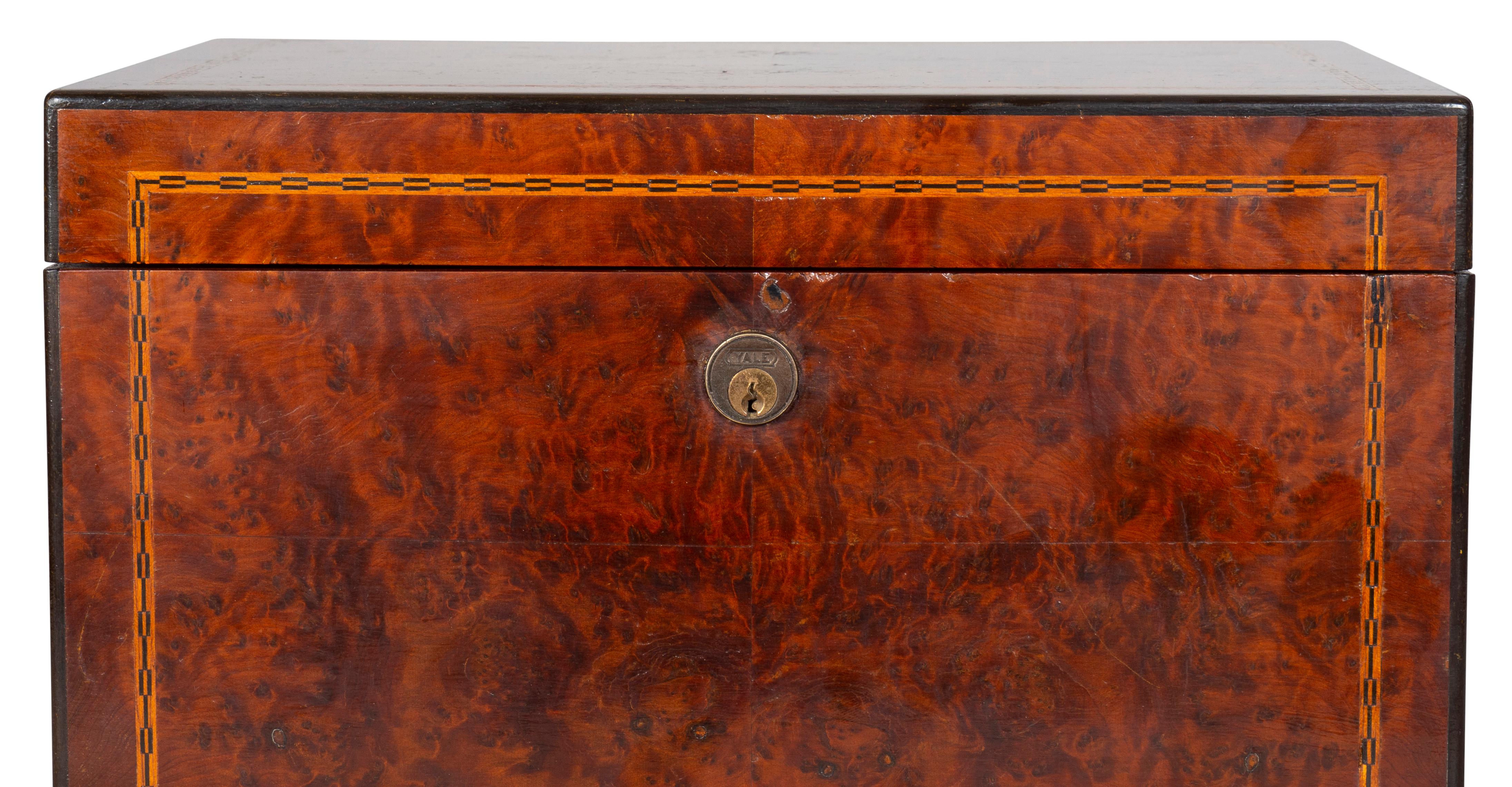 Edwardian Amboyna Wood Humidor by Dunhill 8