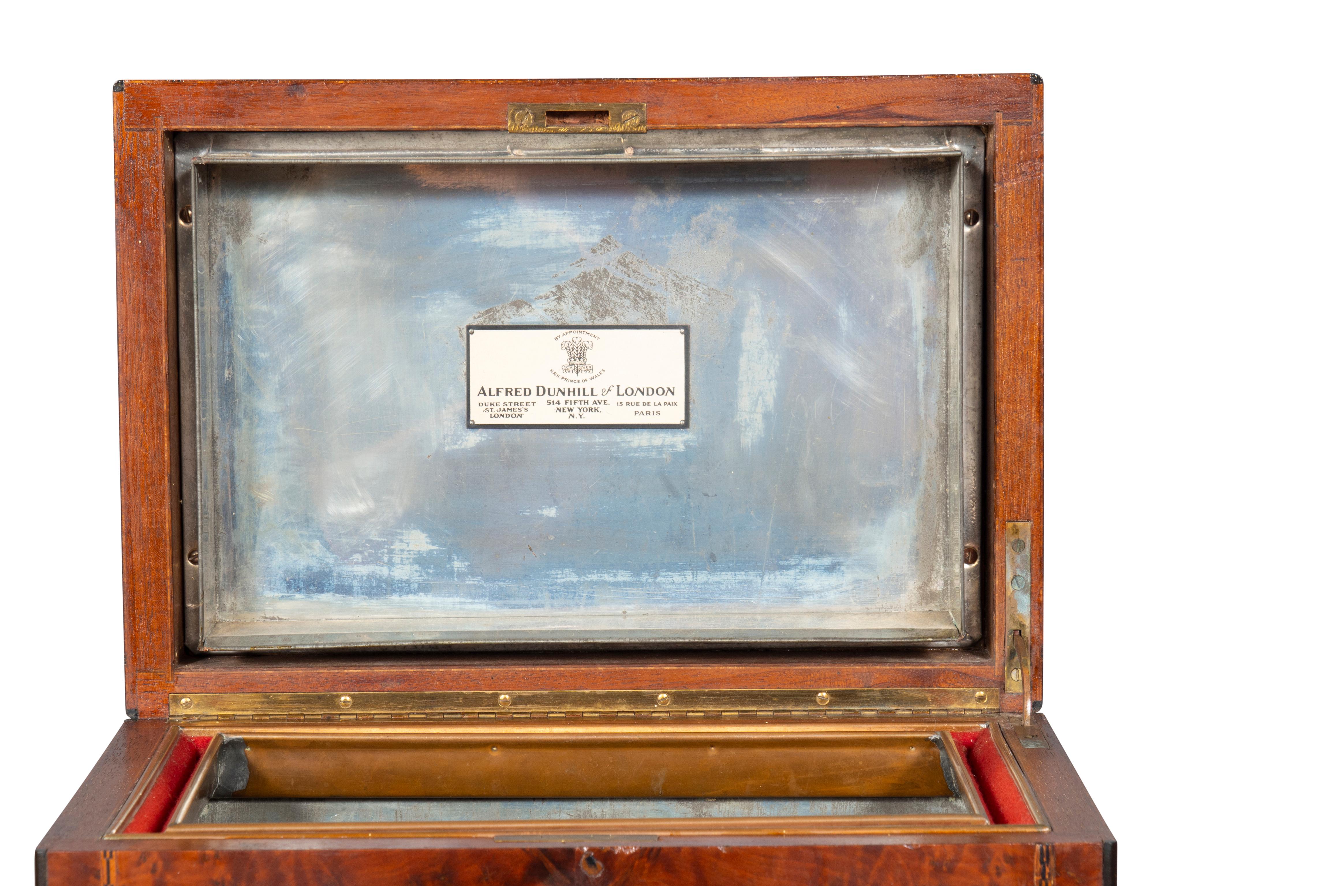 Edwardian Amboyna Wood Humidor by Dunhill 2