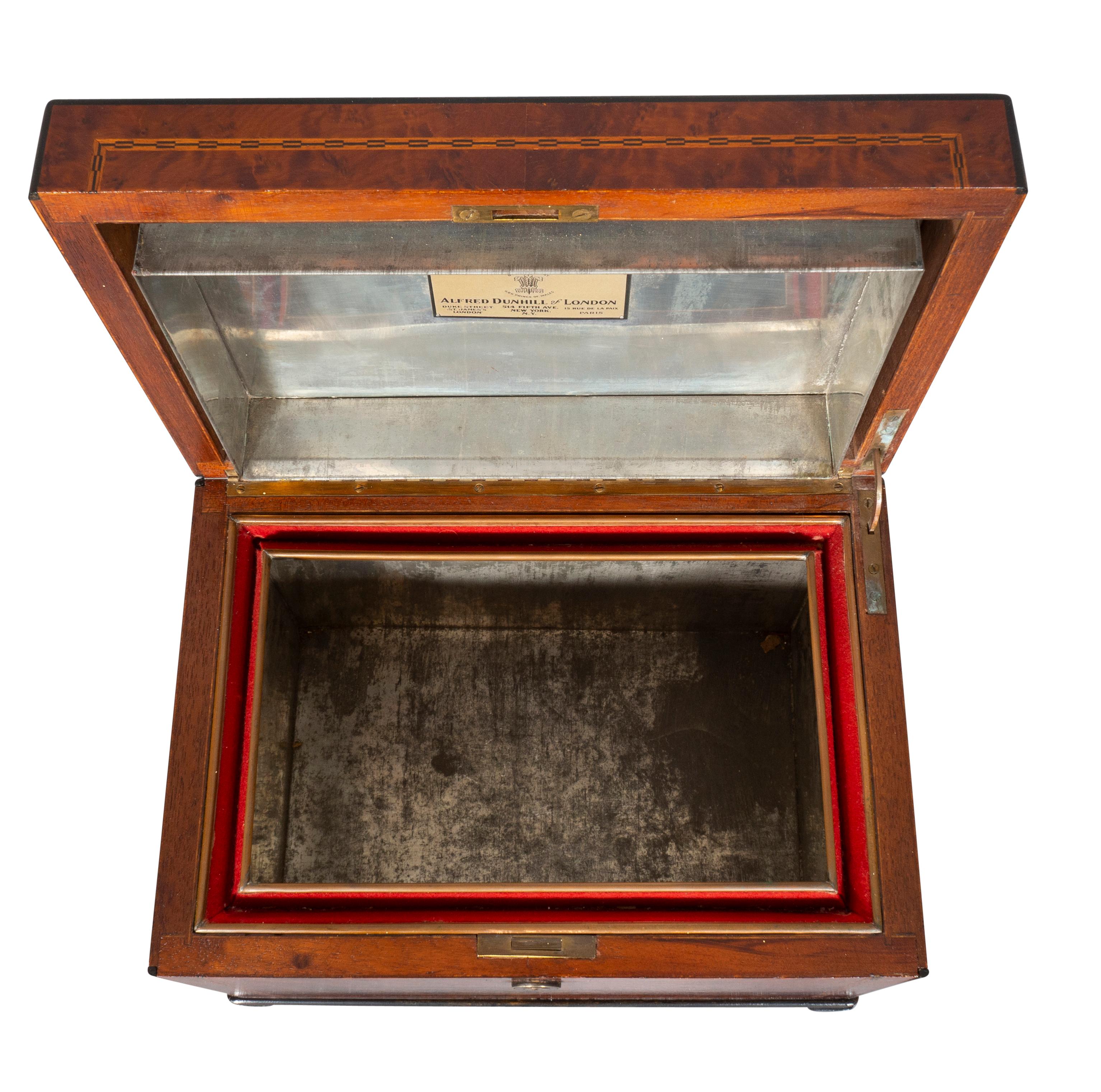 Edwardian Amboyna Wood Humidor by Dunhill 3