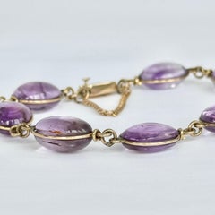 Edwardian Amethyst and 14 Carat Gold Bracelet