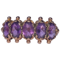 9 carat amethyst ring Edwardian Amethyst and 9 Carat Gold Five-Stone Ring