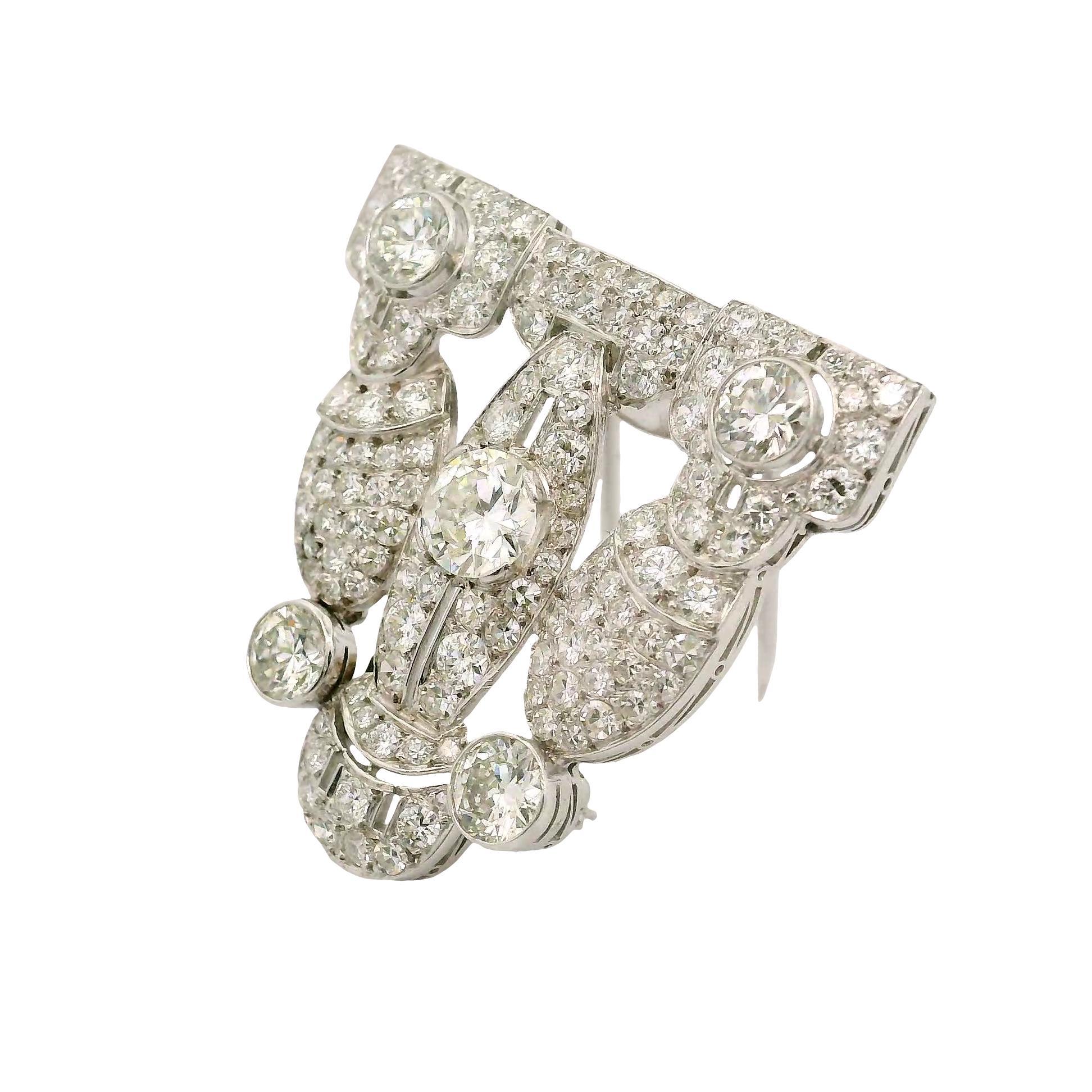 Edwardian Antike Diamant Platin Brosche Damen im Angebot