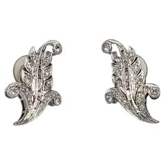 Orecchini Edwardian Antique European Cut Natural Diamond in Argento Platinum cert