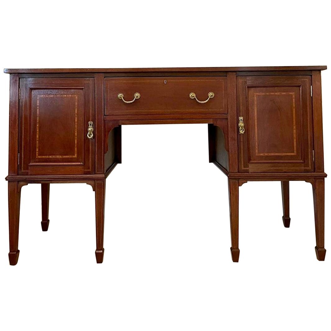 Edwardian Antique Inlaid Mahogany Sideboard For Sale