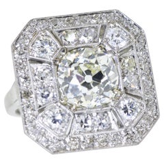 Edwardian Antique Platinum and Diamond Ring, C. 1910