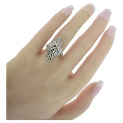 Anillo Eduardiano Antiguo de Platino y Diamantes de la época Eduardiana, circa 1915