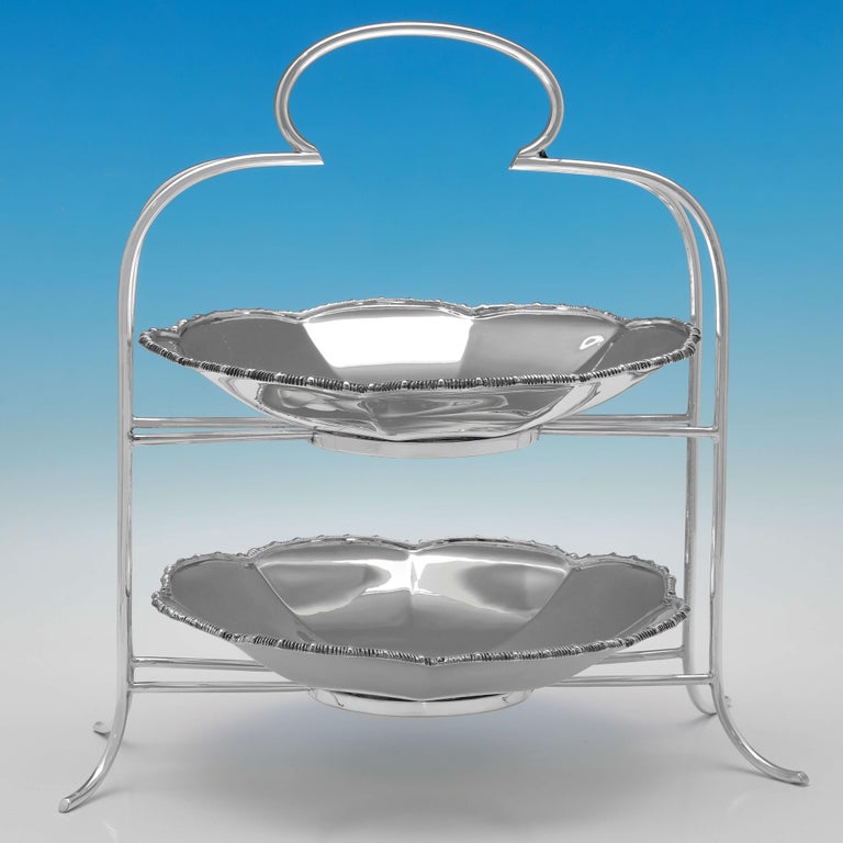 Edwardian Antique Silver Plate Cake Stand, Made, circa 1910 For Sale at