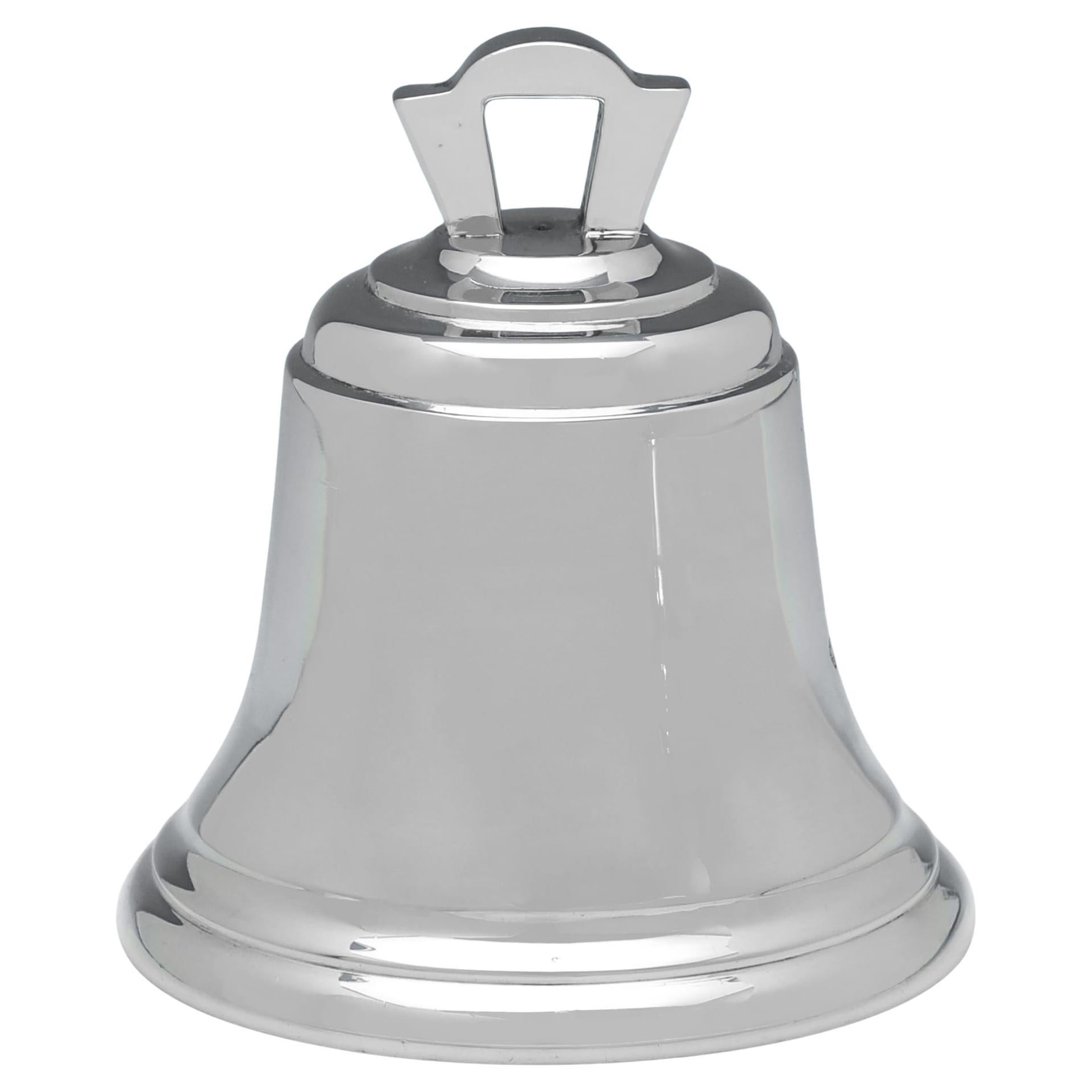 Campana edoardiana in argento sterling antico realizzata a Londra nel 1906