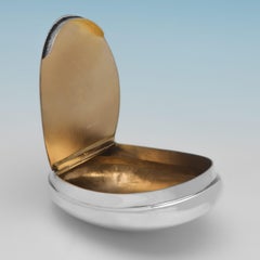 Scatola antica edoardiana in argento sterling con marchio di garanzia del 1904 di William Aitken