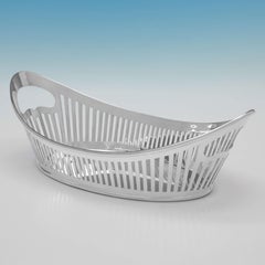 Edwardian Antique Sterling Silver Bread Dish - Walker & Hall Sheffield 1903