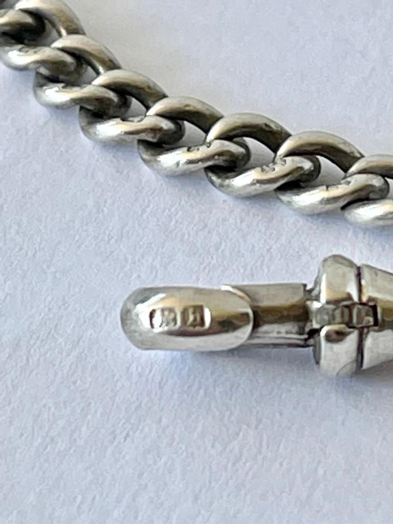 Late Victorian Edwardian Antique Sterling Silver Fob Chain Cowra Calendonian Society Hallmarked For Sale
