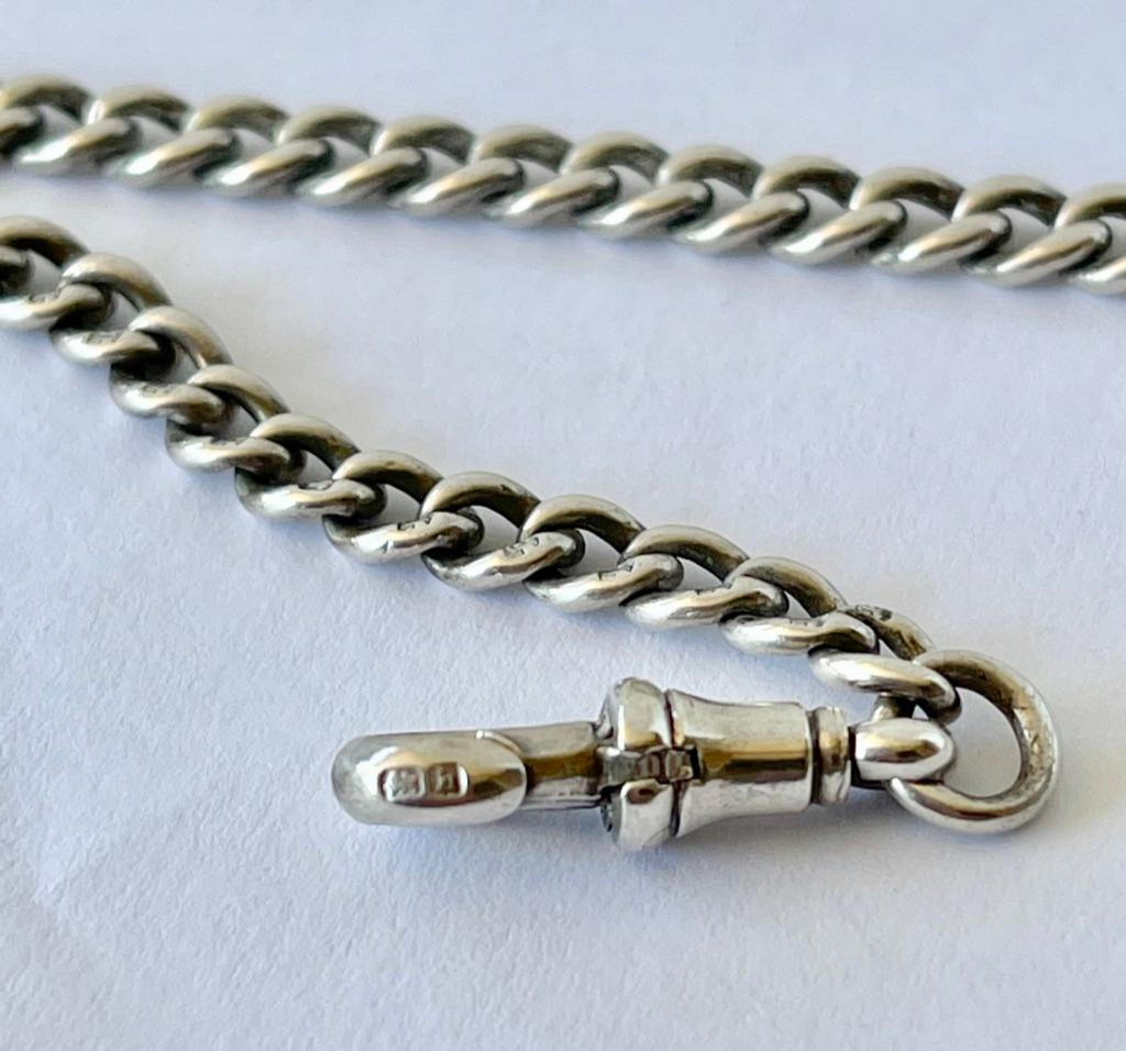 Edwardian Antique Sterling Silver Fob Chain Cowra Calendonian Society Hallmarked In Good Condition For Sale In Mona Vale, NSW