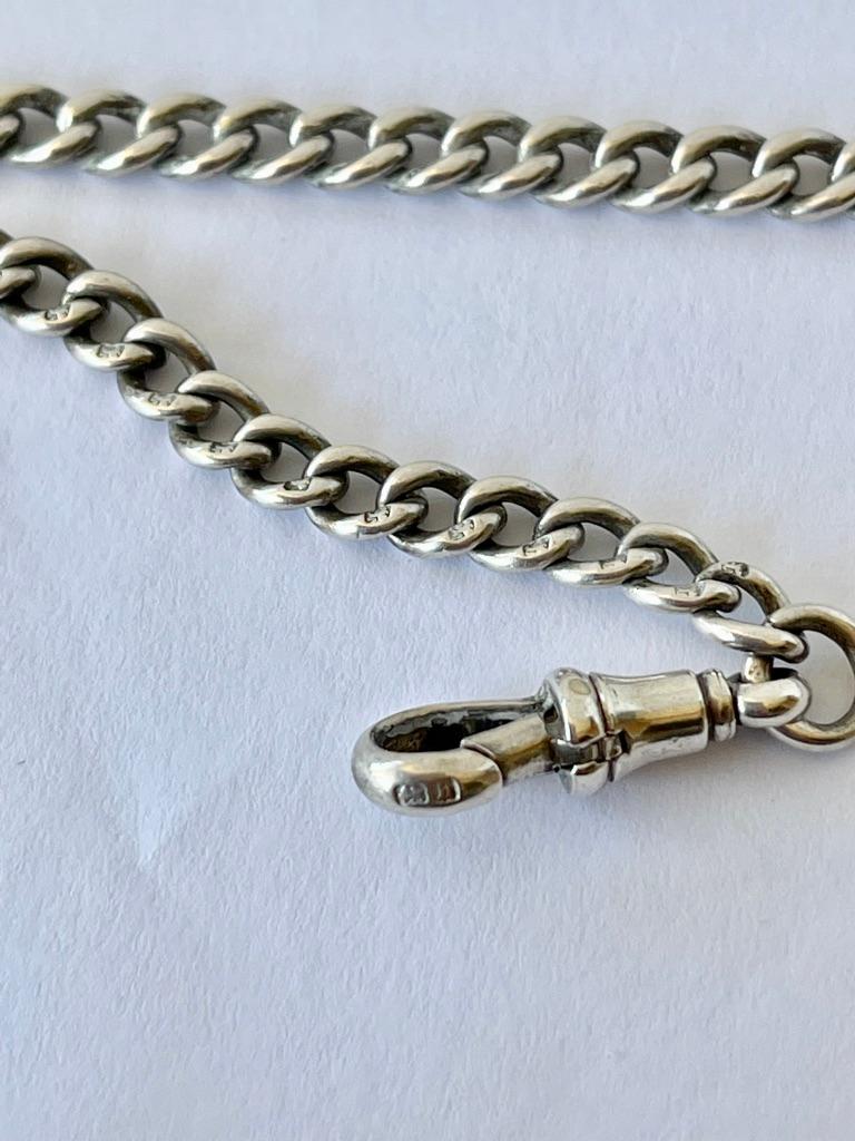 Women's or Men's Edwardian Antique Sterling Silver Fob Chain Cowra Calendonian Society Hallmarked For Sale
