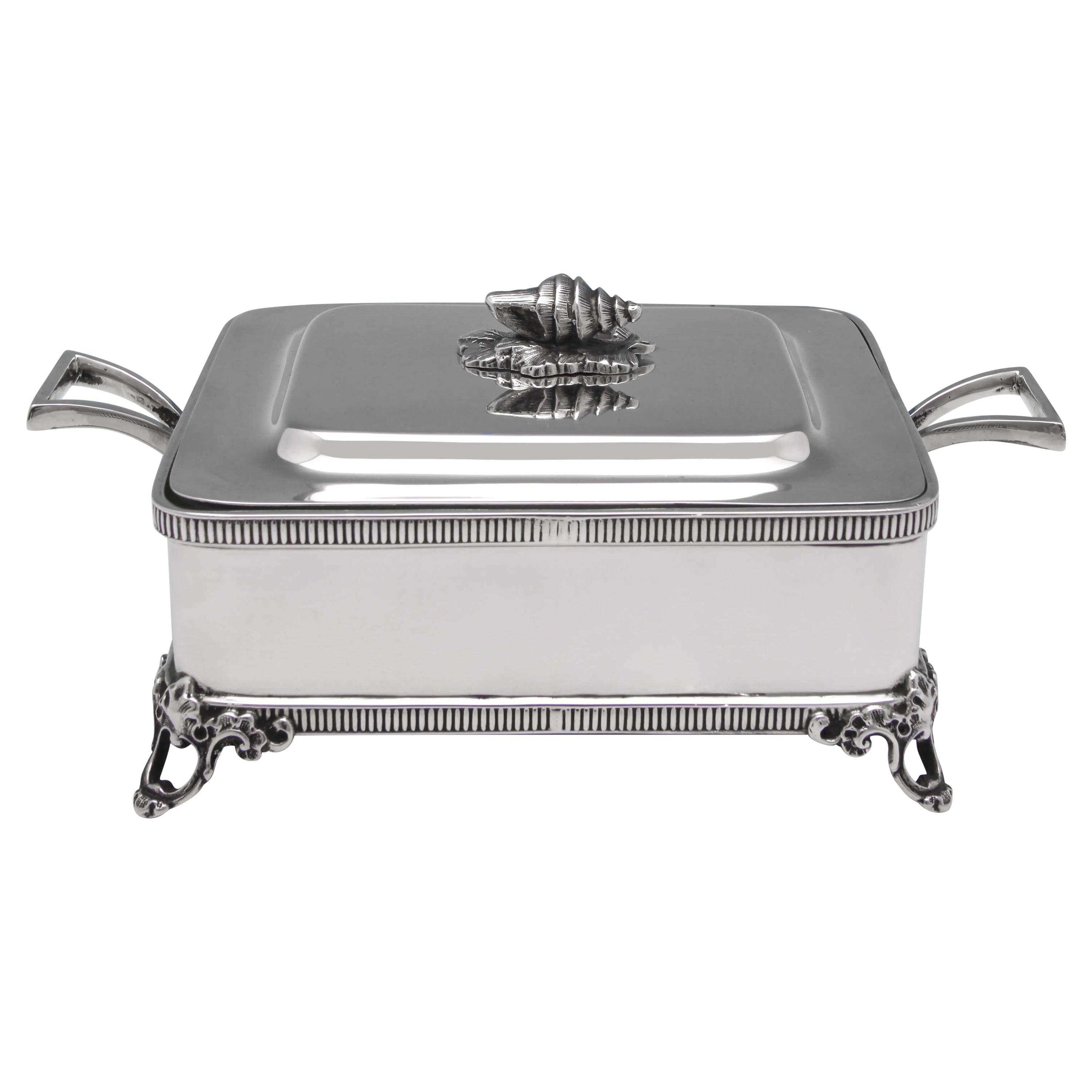 Edwardian Antique Sterling Silver Sardine Dish by Walker & Hall, 1908