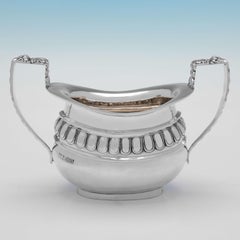 Set di zucchero e panna in argento sterling di epoca edoardiana, Chester 1905
