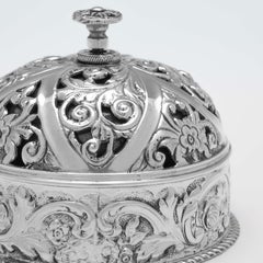 Edwardian Antique Sterling Silver Table Bell, London 1903 William Hutton & Sons