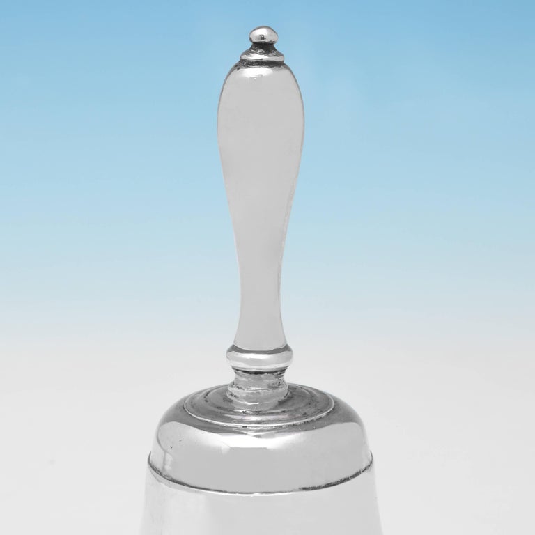 English Edwardian Antique Sterling Silver Table Bell, London, 1910 For Sale