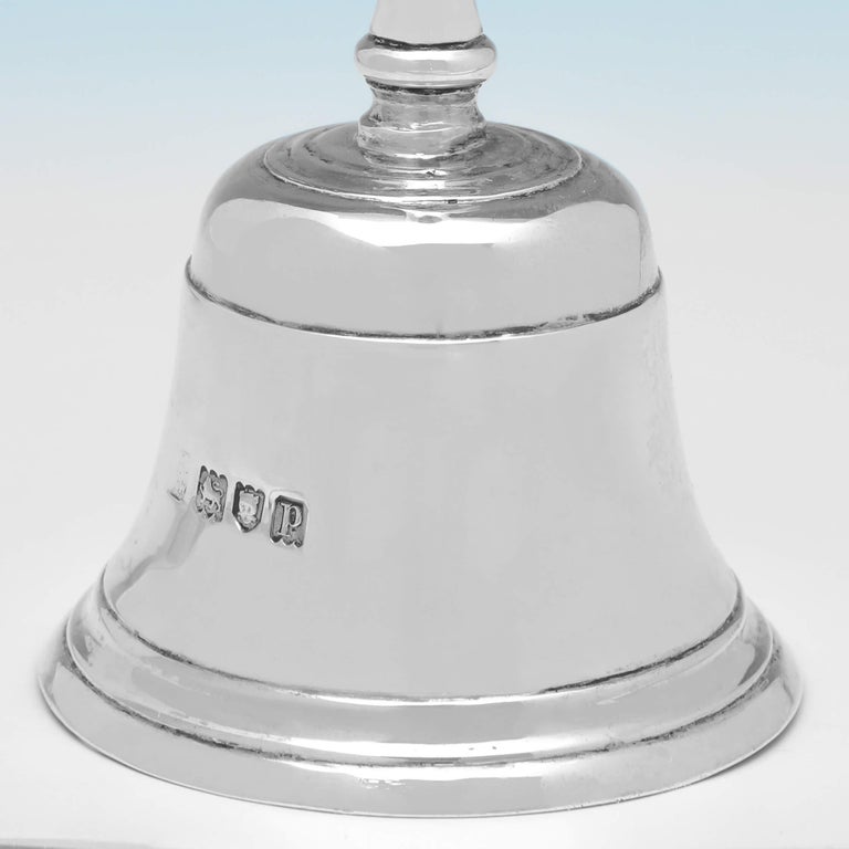 Early 20th Century Edwardian Antique Sterling Silver Table Bell, London, 1910 For Sale