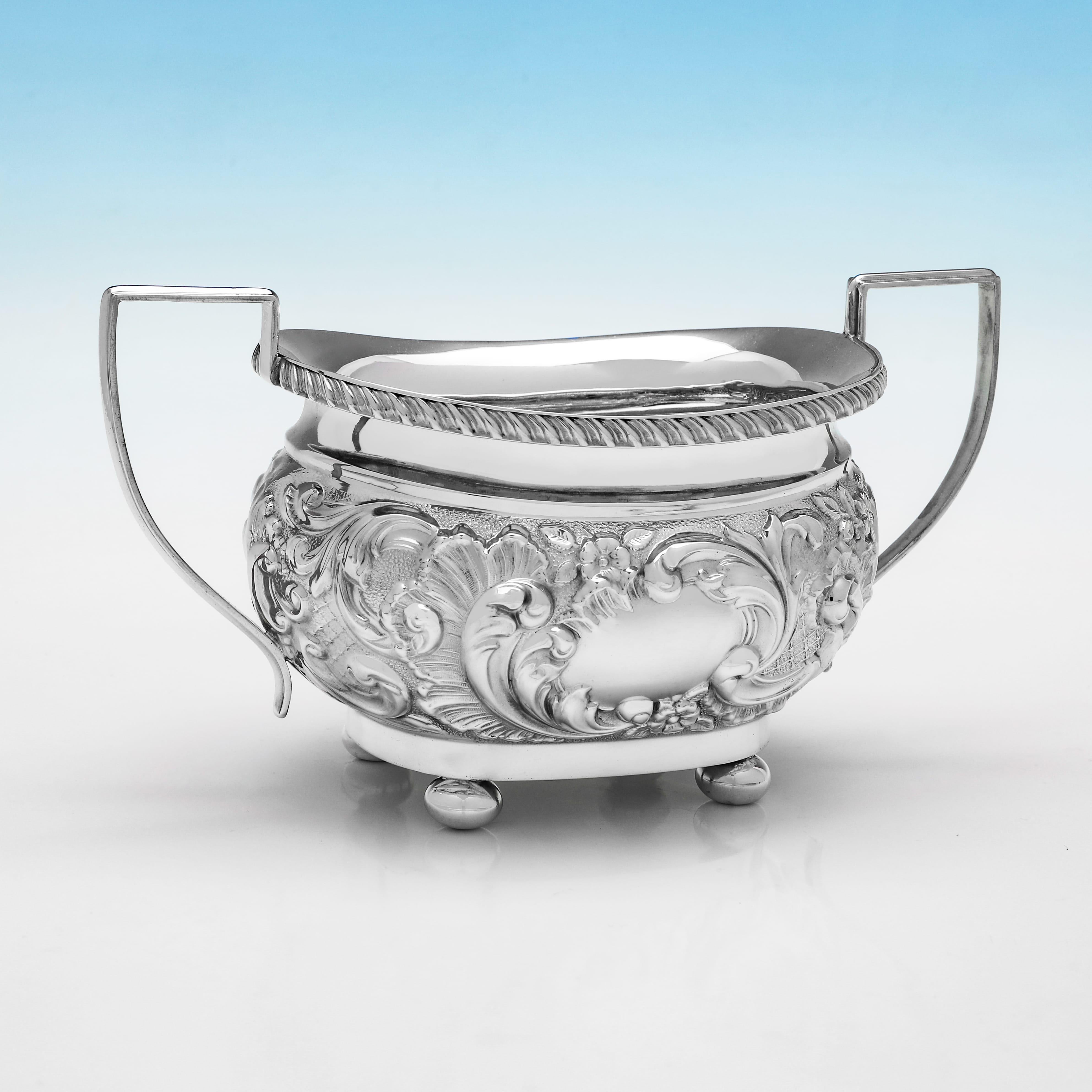 Argento 925 Servizio da tè e caffè in argento antico edoardiano - realizzato nel 1901 in vendita
