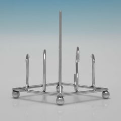 Antiker antiker Sterlingsilber-Toast-Tellerständer, Heath &amp;amp; Middleton, 1904