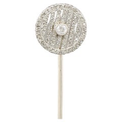 Edwardian - Art Deco Diamond Stick Pin with Old European & Rose Cut Diamonds