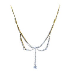 Edwardian Art Deco Necklace Platinum Diamond Vintage Jewelry  Antique