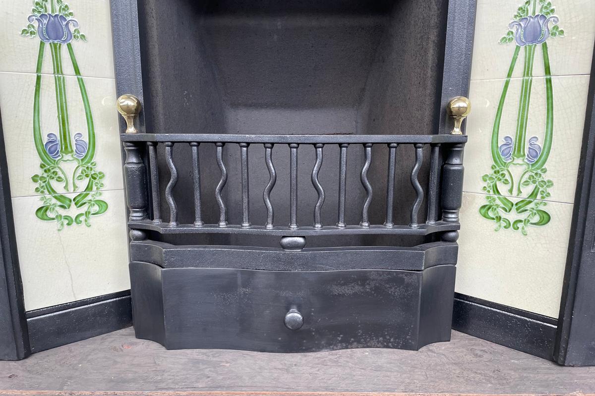 Edwardian Art Nouveau Cast Iron Combination Fireplace 1