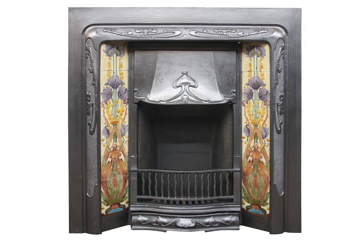 Art nouveau majolica England Vintage tile vintage Victorian Fireplace Rare 