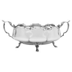Cuenco eduardiano Art Nouveau ovalado de plata de ley - matasellado en 1907