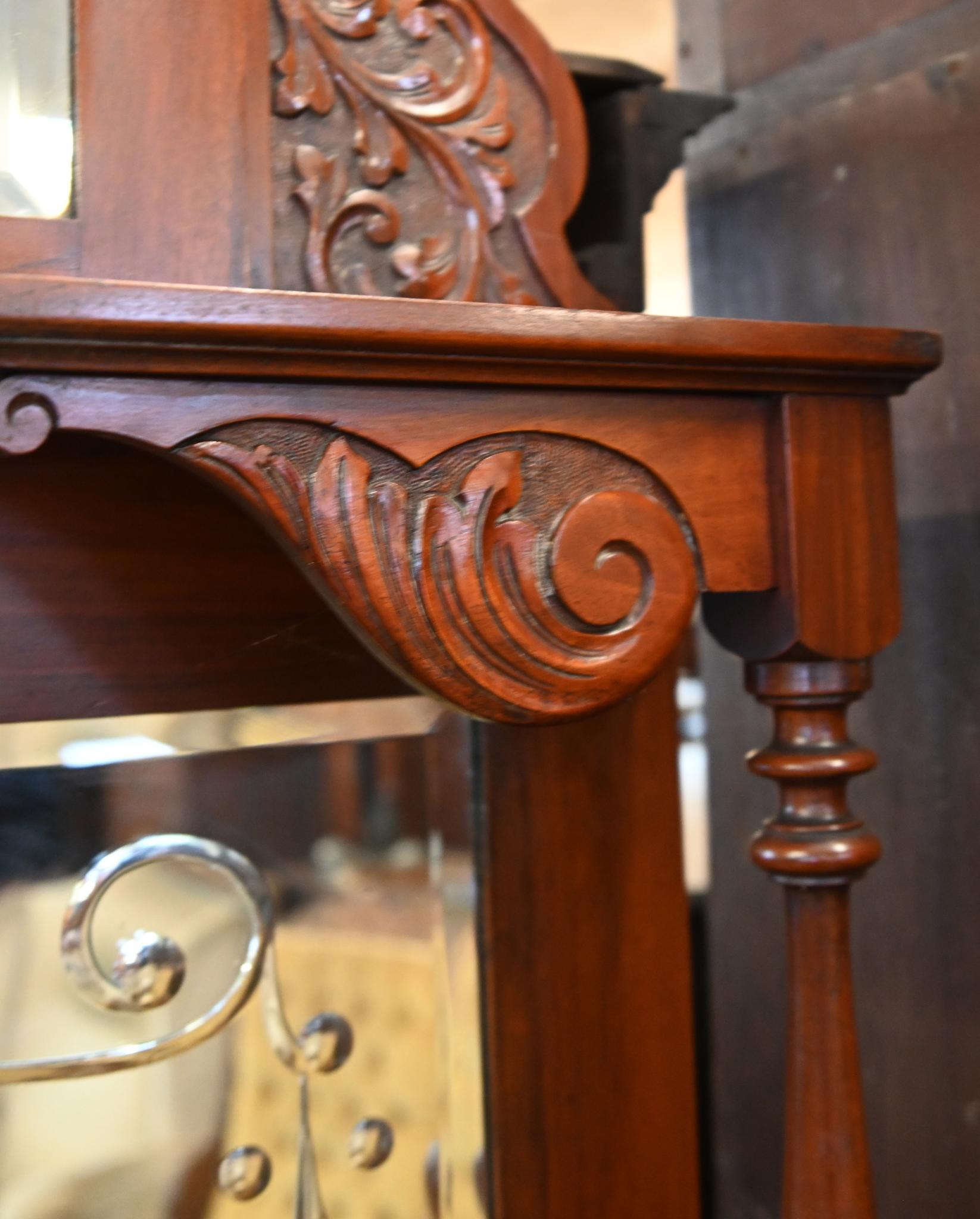 Early 20th Century Edwardian Art Nouveau Sideboard Dresser Walnut Inlay 1910 For Sale