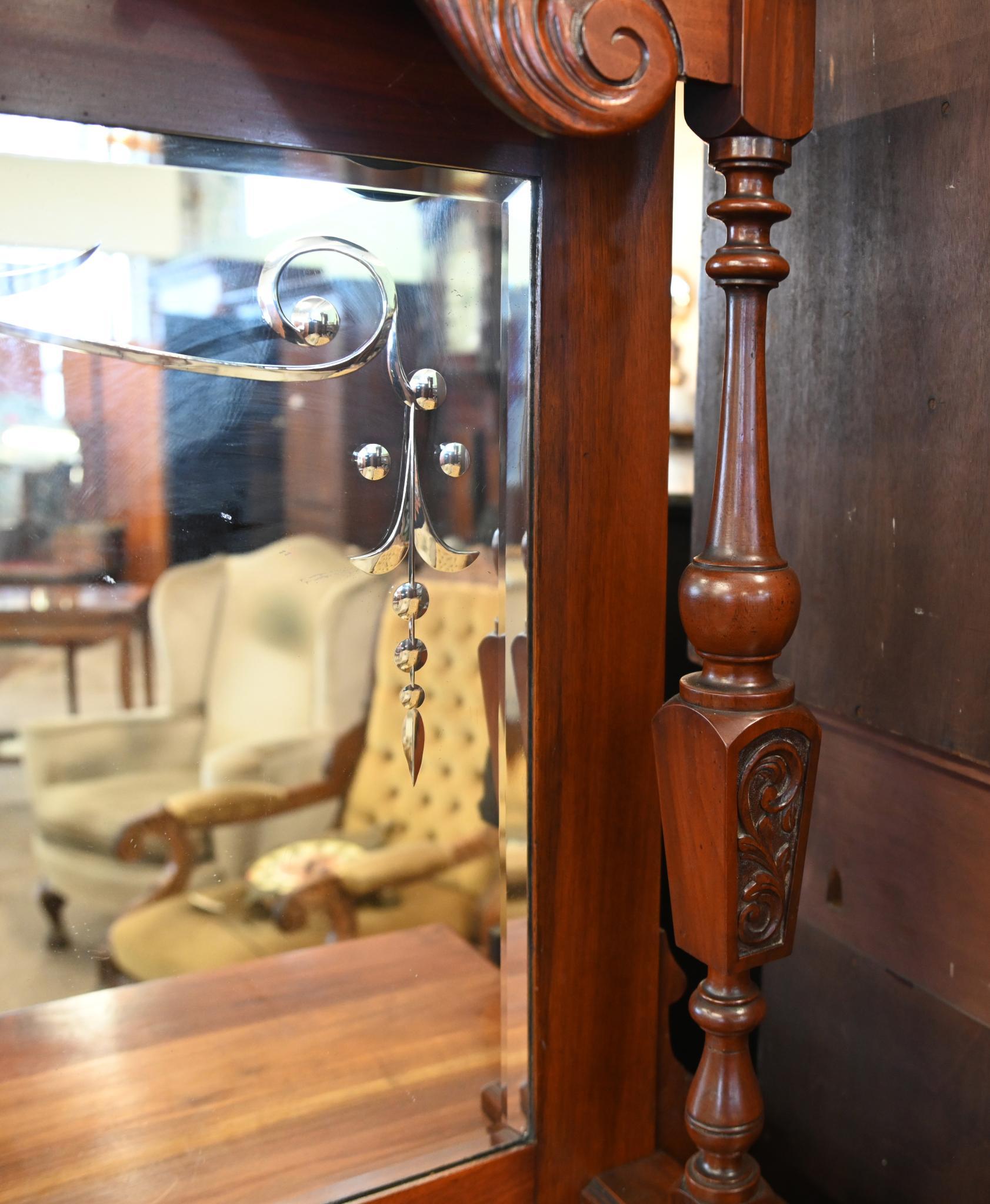 Edwardian Art Nouveau Sideboard Dresser Walnut Inlay 1910 For Sale 1