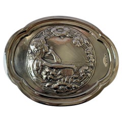 Bandeja de plata de ley Art Nouveau eduardiana para cartas de Williams Ltd, 1905