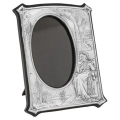 Portafoto edoardiano in argento Sterling Art Nouveau, Birmingham 1906