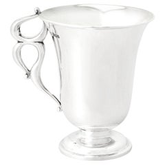 Edwardian Art Nouveau Style Sterling Silver Mug