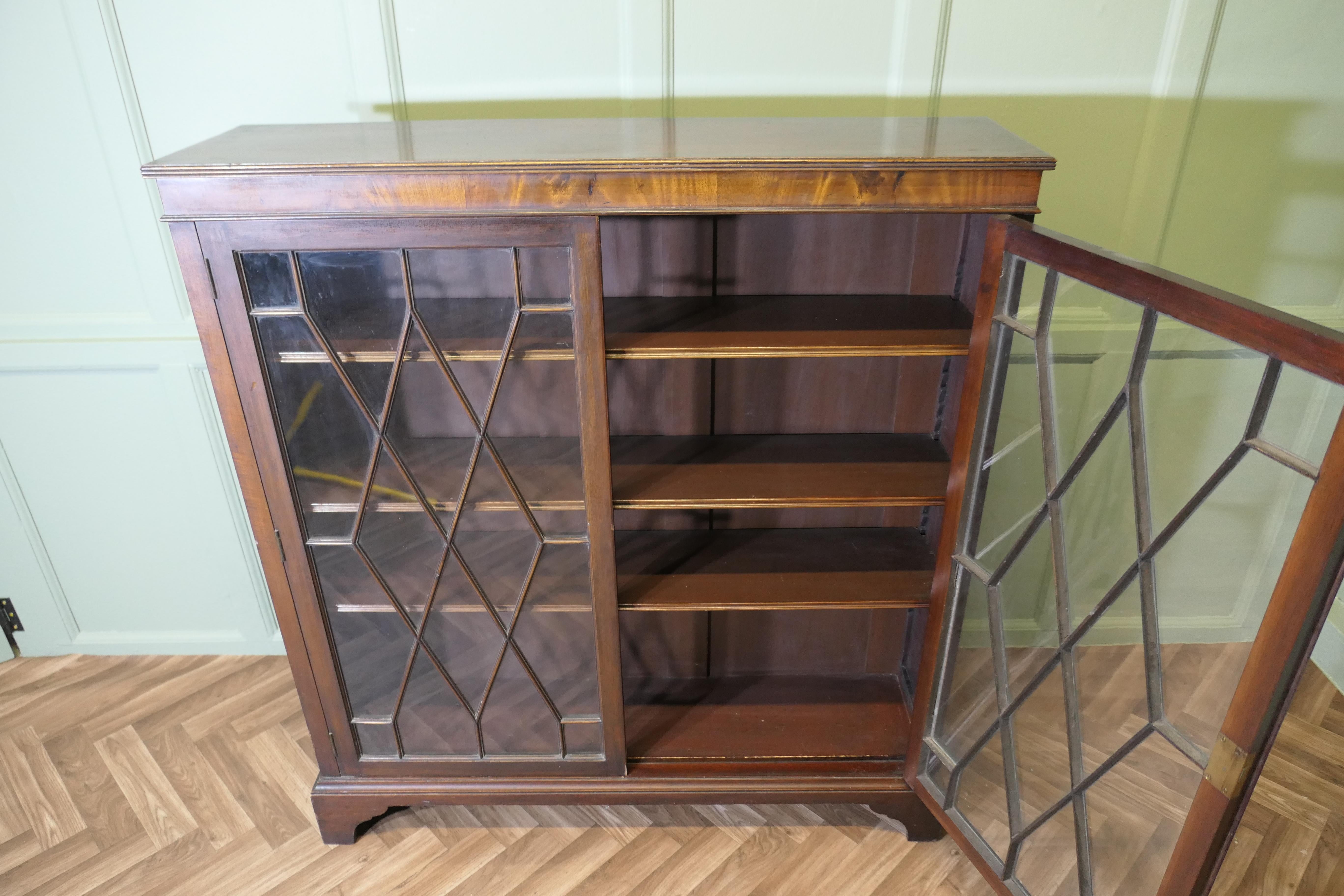 Mahogany Edwardian Astral Glazed Display Cabinet/Book Case For Sale