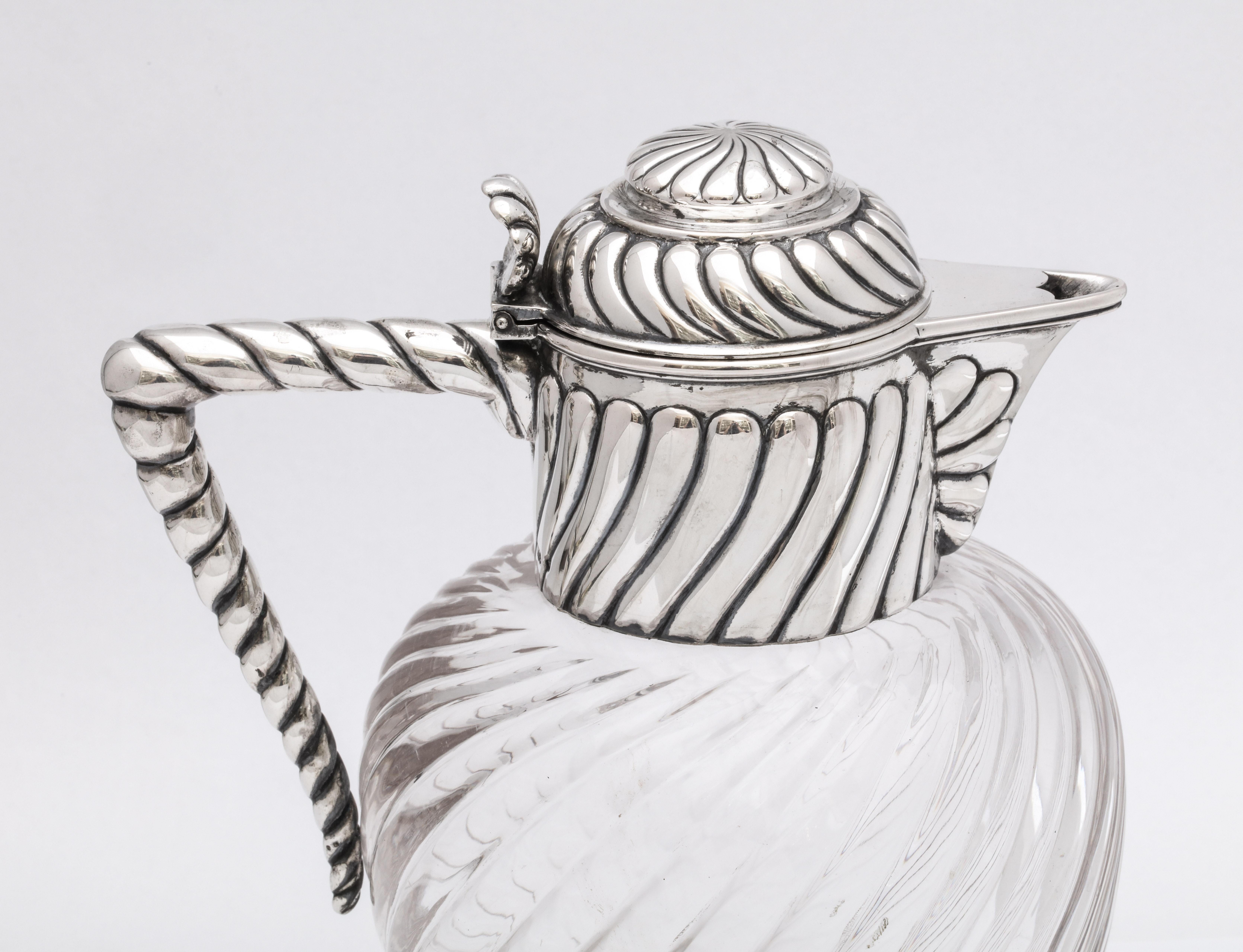 Edwardian Austrian Silver (.800), Mounted Claret Jug by Vinzenz Mayer's Sohne 4