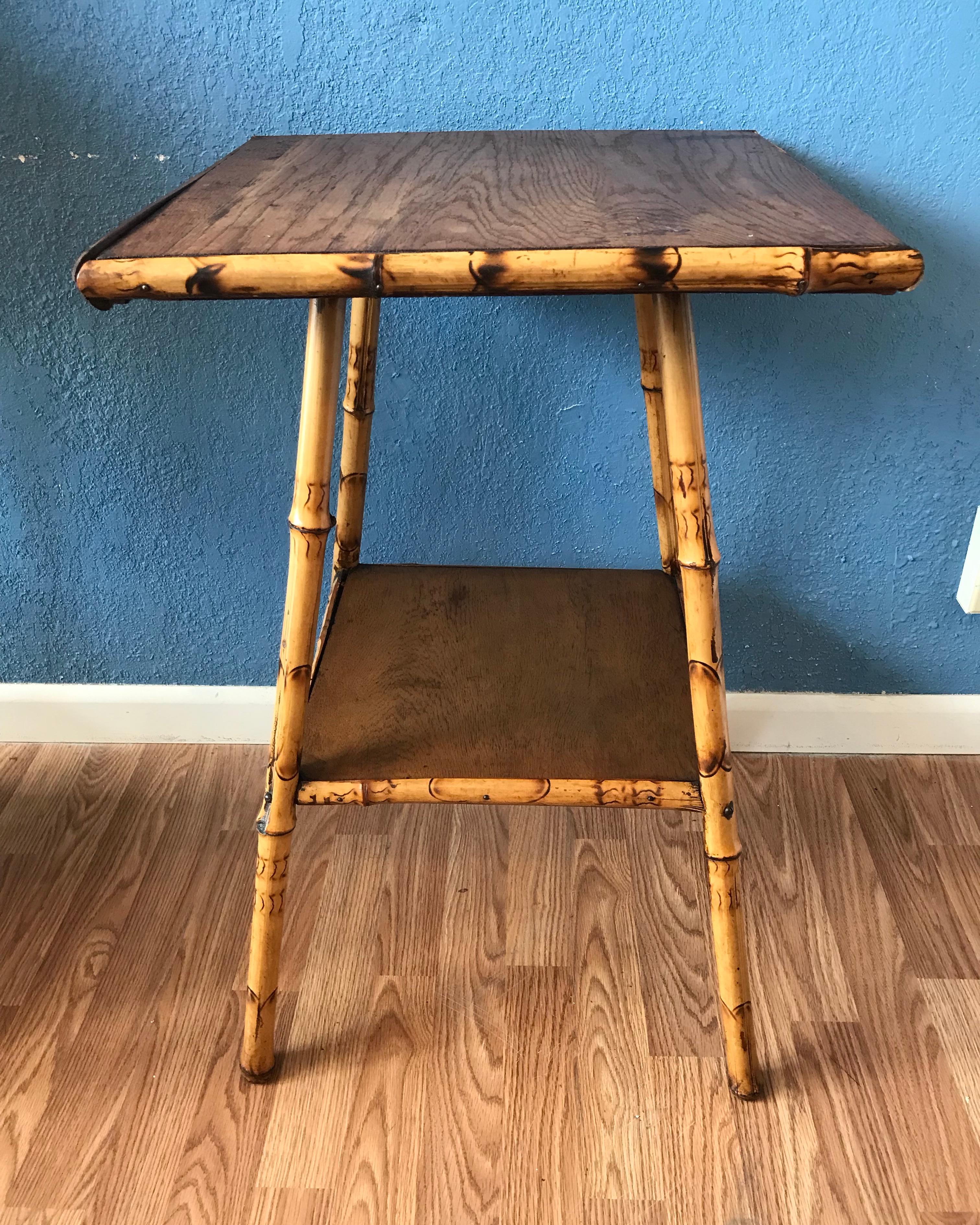Edwardian Bamboo Side Table In Good Condition For Sale In West Palm Beach, FL