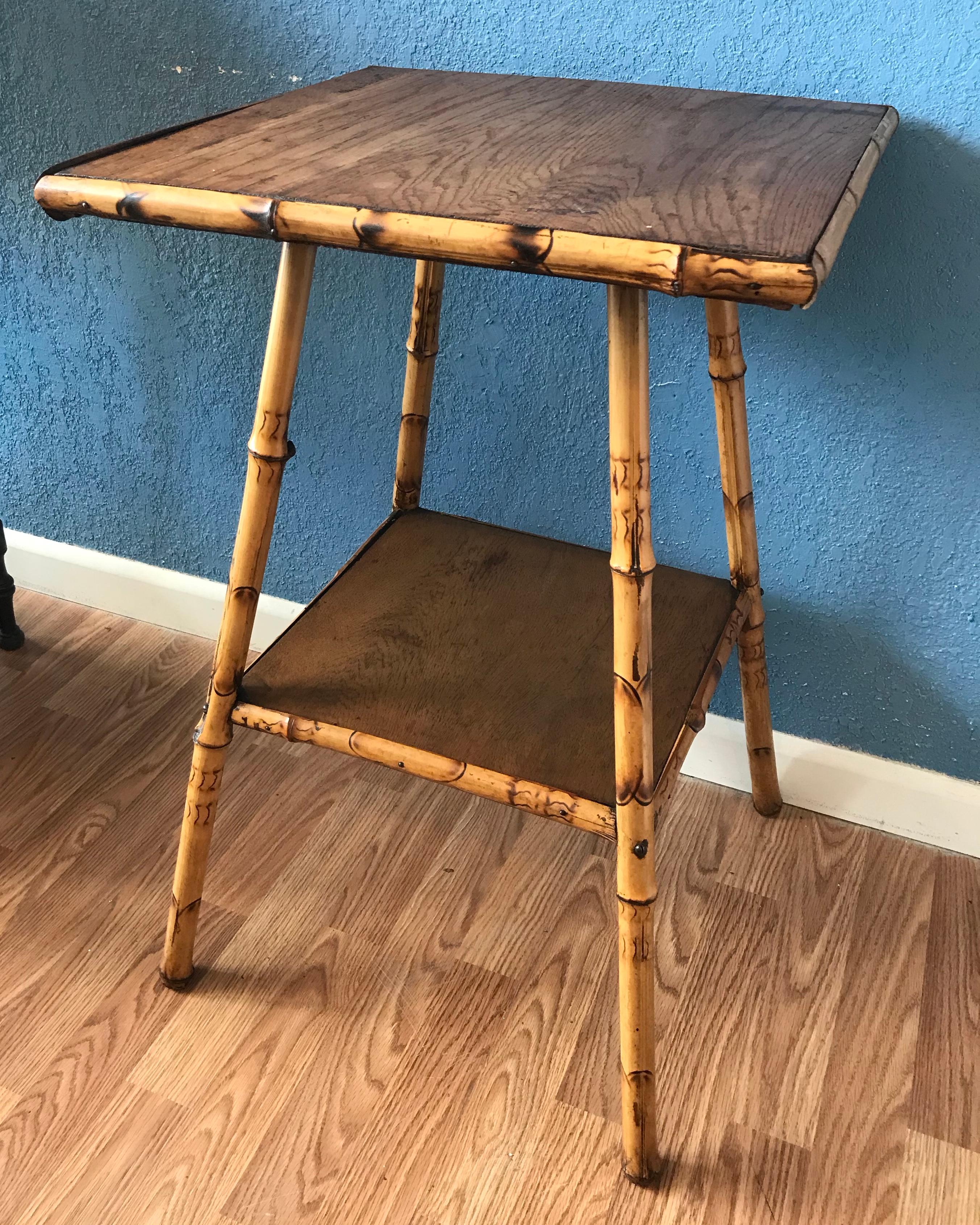 20th Century Edwardian Bamboo Side Table For Sale