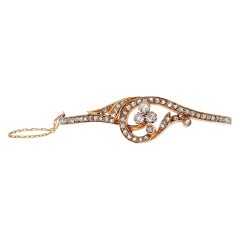Edwardian bangle with rose cut diamonds set in rose gold.