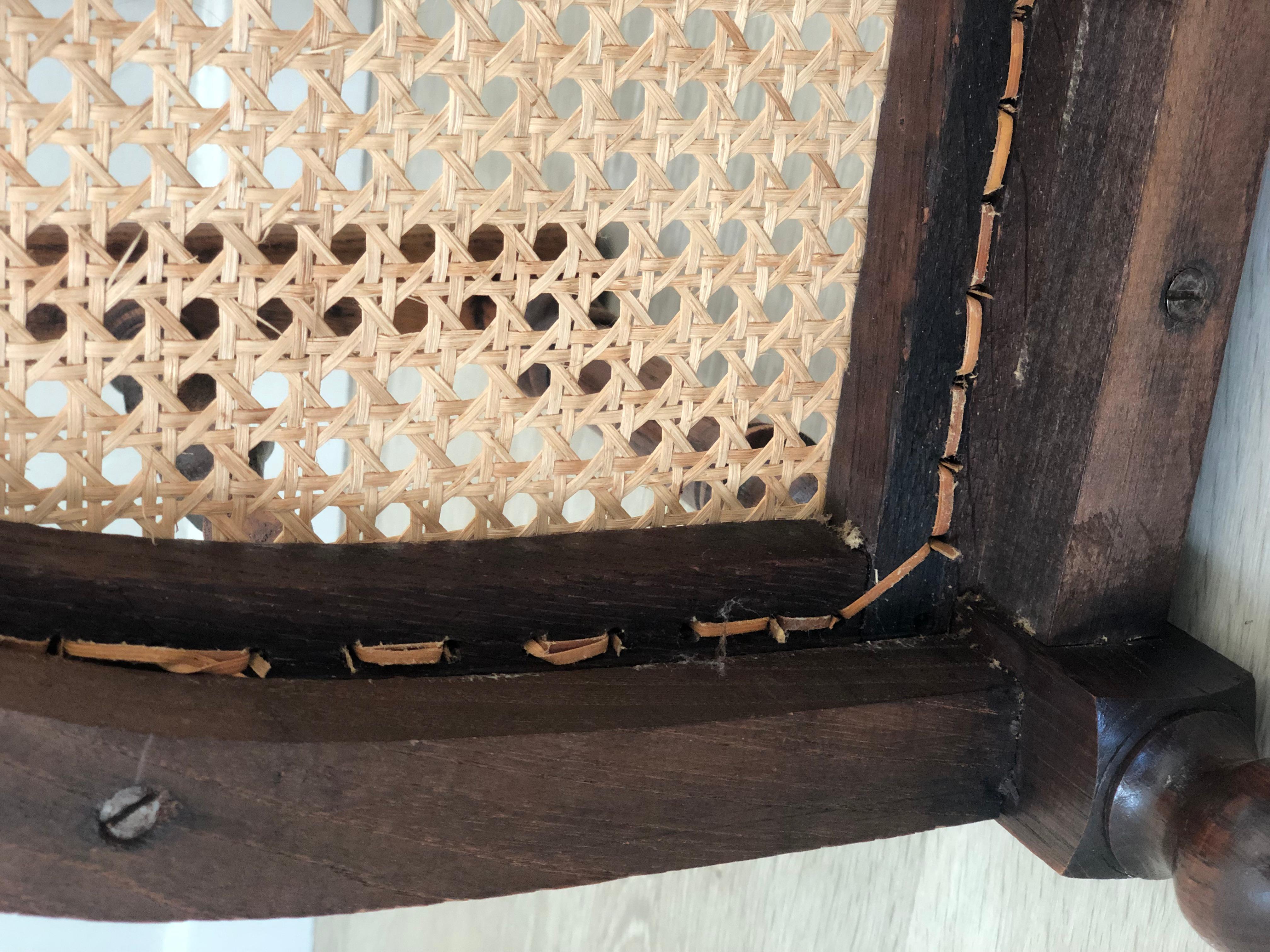 Edwardian Barley Twist Arm Chair With Cane Early 20th Century 6
