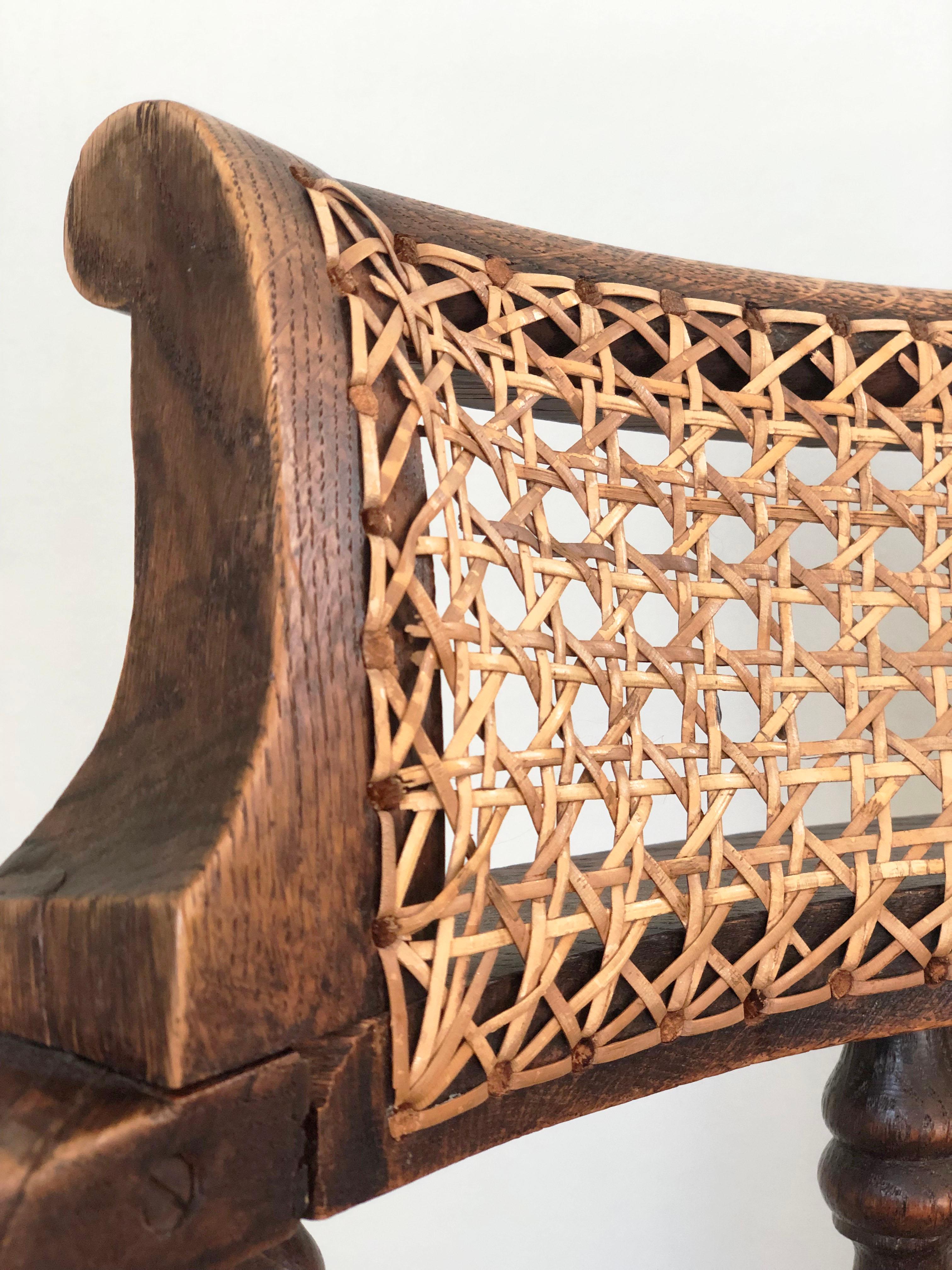 Edwardian Barley Twist Arm Chair With Cane Early 20th Century In Good Condition In Sakskøbing, DK