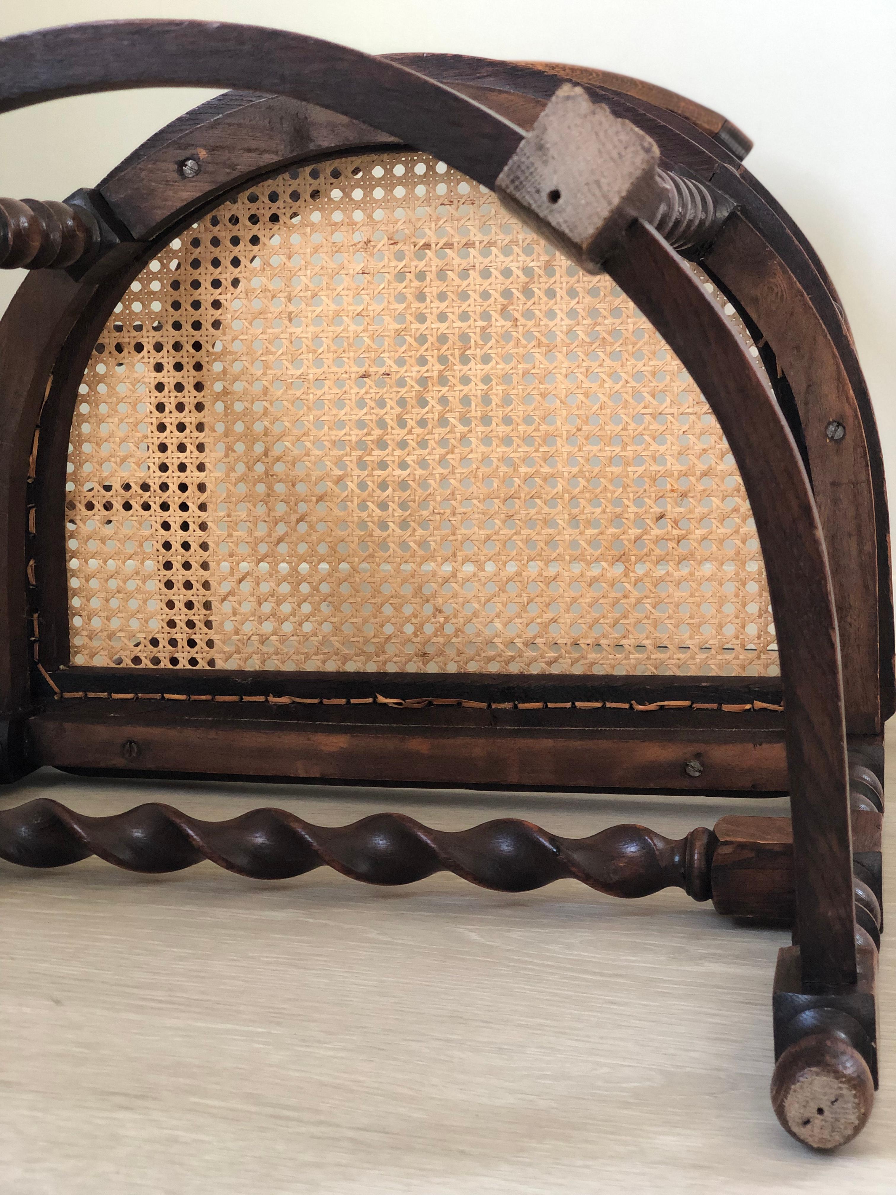 Edwardian Barley Twist Arm Chair With Cane Early 20th Century 3