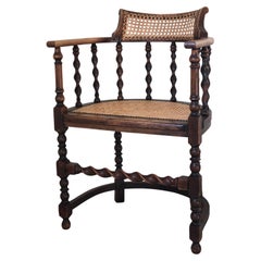 Edwardian Barley Twist Arm Chair With Cane Early 20th Century