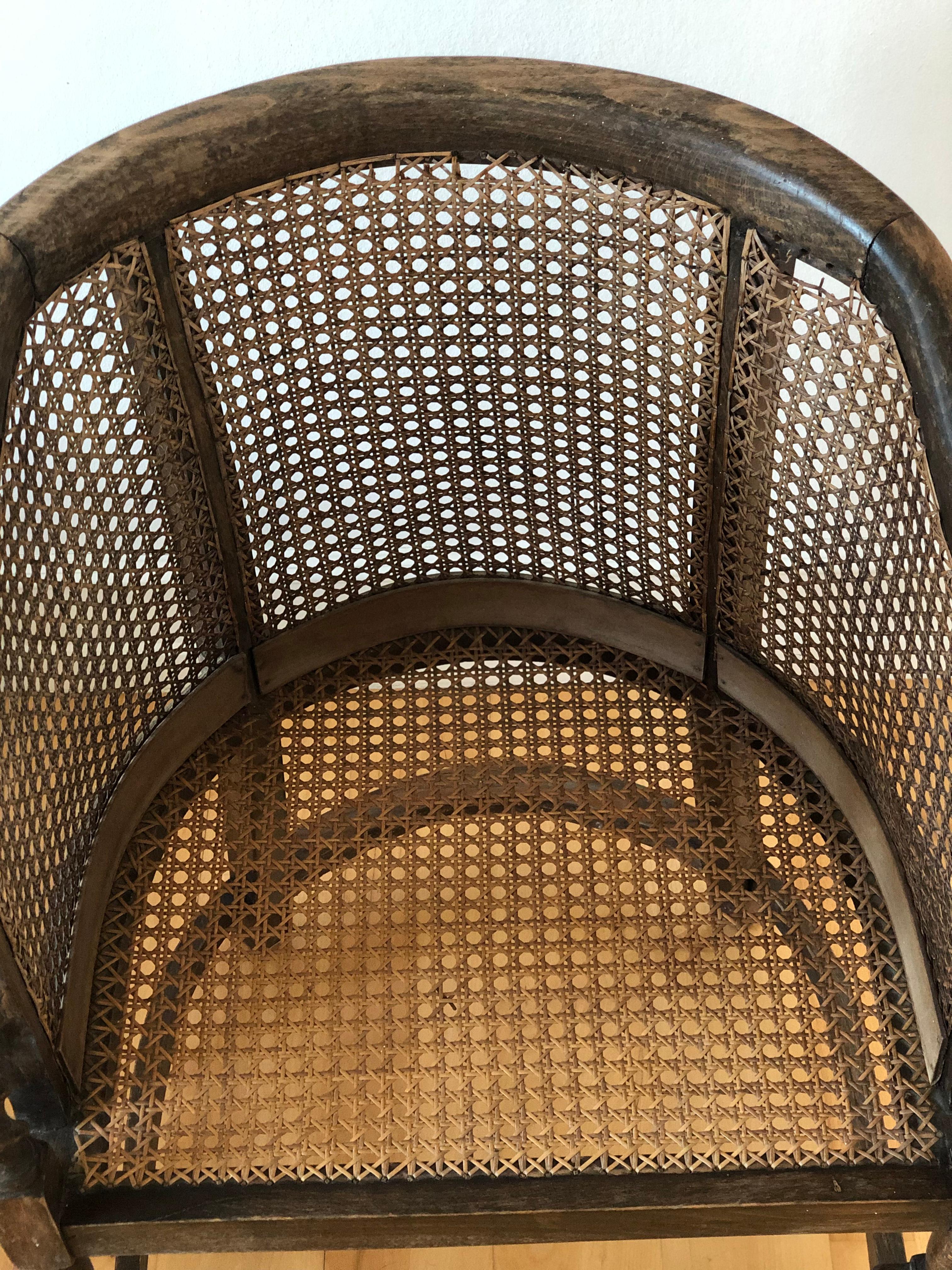 Sillón Edwardian Barley Twist con Bastón Principios del Siglo XX en Bueno estado para la venta en Sakskøbing, DK