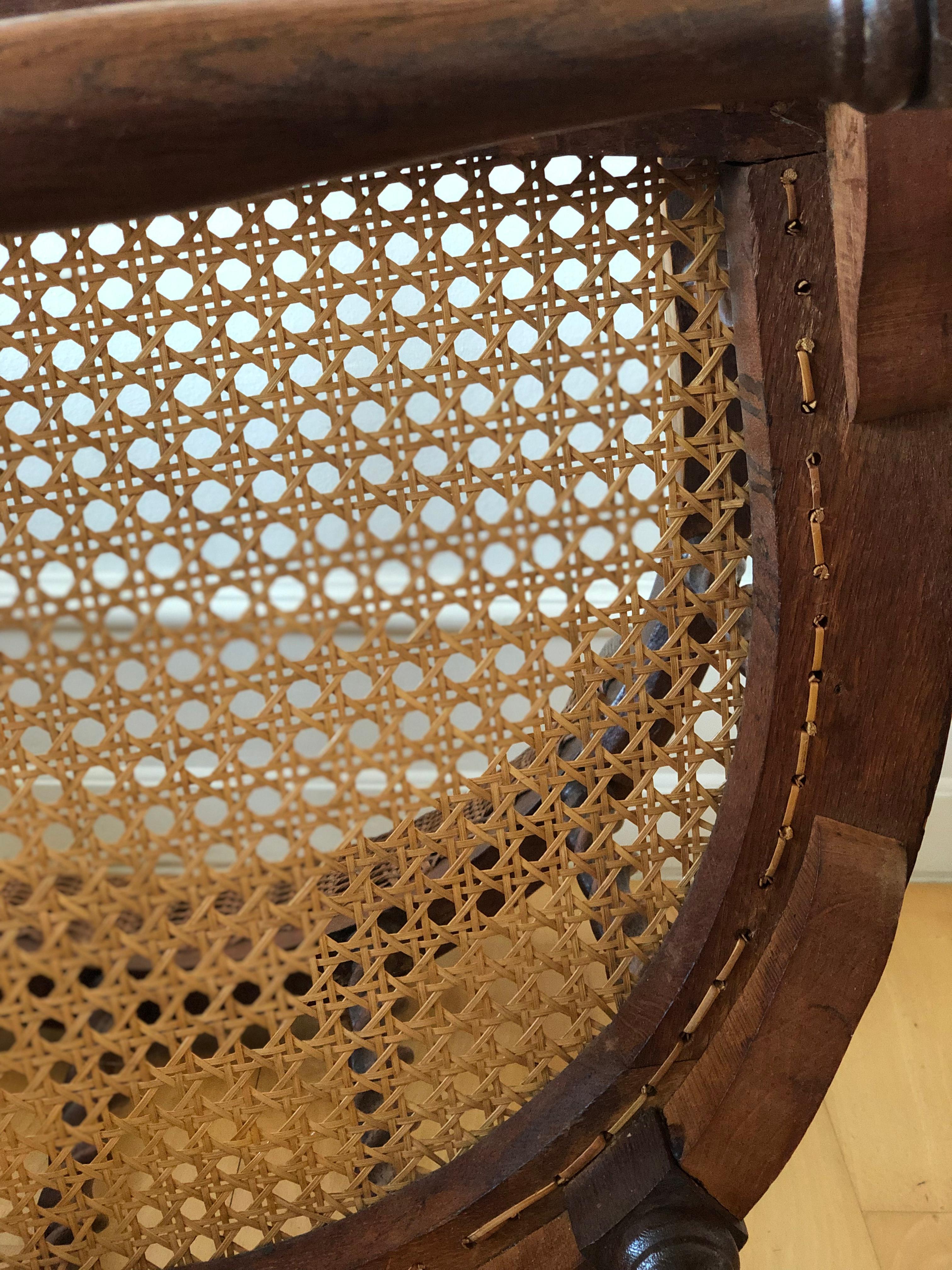 Edwardian Barley Twist Armchair with Cane Early 20th Century United Kingdom 9