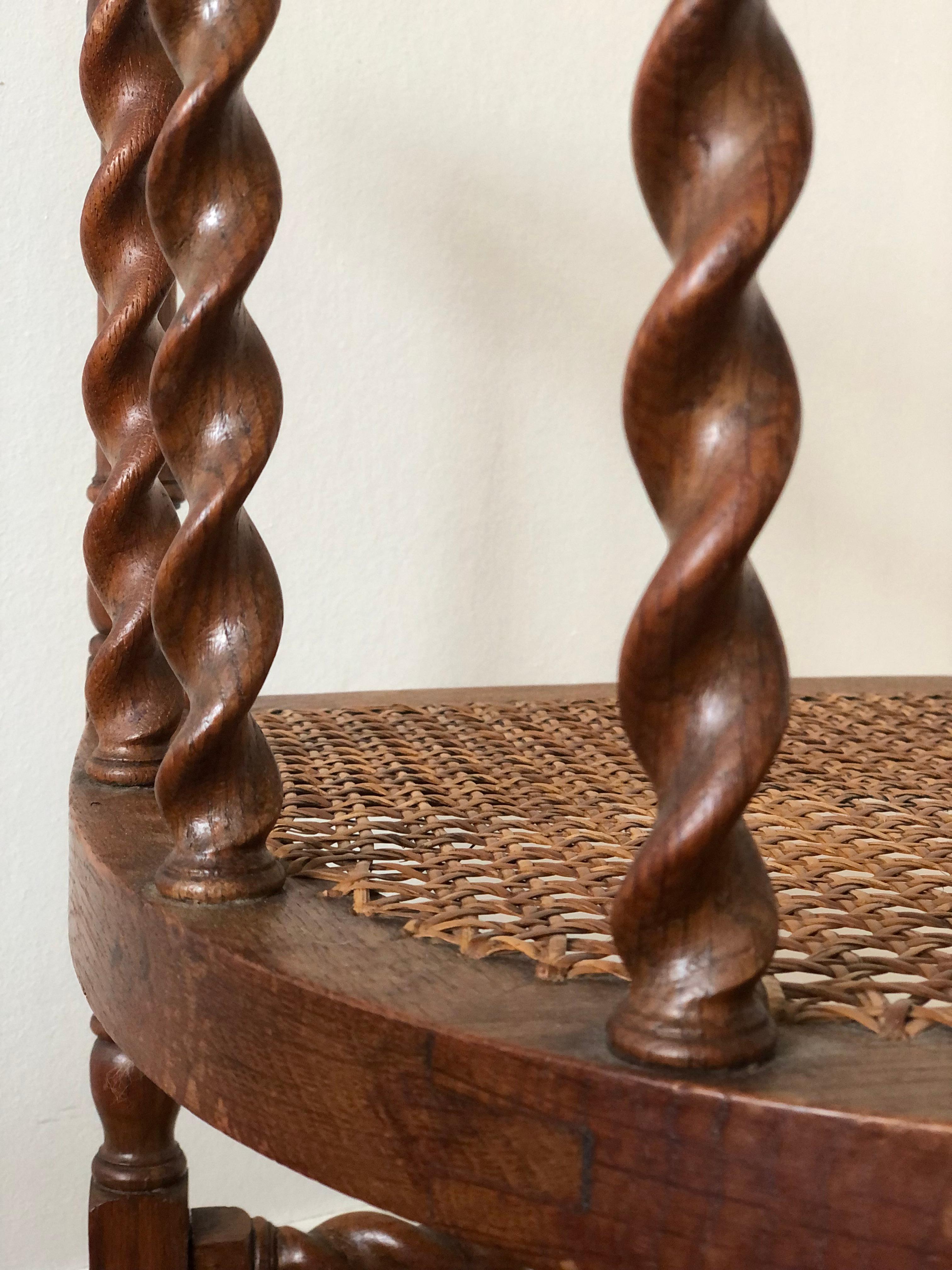 Edwardian Barley Twist Armchair with Cane Early 20th Century United Kingdom 1